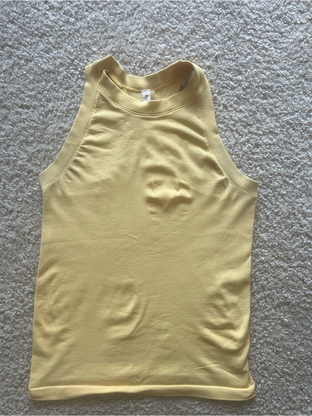 Athleta Yellow High-Neck Ribbed Tank
